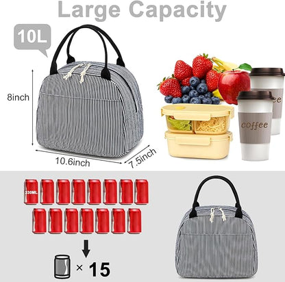 Bluboon Lunch Bag for Women Men Cute Corduroy Lunch Tote Bags Reusable Insulated Lunch Box Large Capacity Reusable Insulated Cooler for Work Picnic or Travel