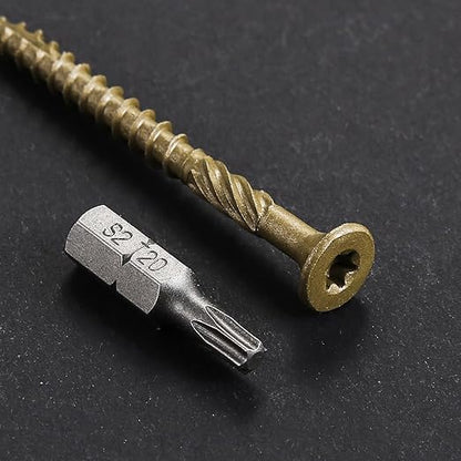 #10 * 2-1/2" Deck Screws, (402pcs) 5 lbs.Exterior Wood Screws, Rust Resistant Epoxy Coated, Bronze, T20 Star Bit