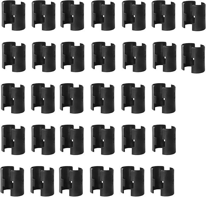 25mm Wire Shelf Clips – Jamiikury Black Plastic Shelf Lock Clips for Metric 25mm Posts Only – Check Size Before Purchasing - 64pcs (32 Pairs)