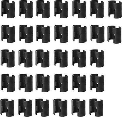25mm Wire Shelf Clips – Jamiikury Black Plastic Shelf Lock Clips for Metric 25mm Posts Only – Check Size Before Purchasing - 64pcs (32 Pairs)