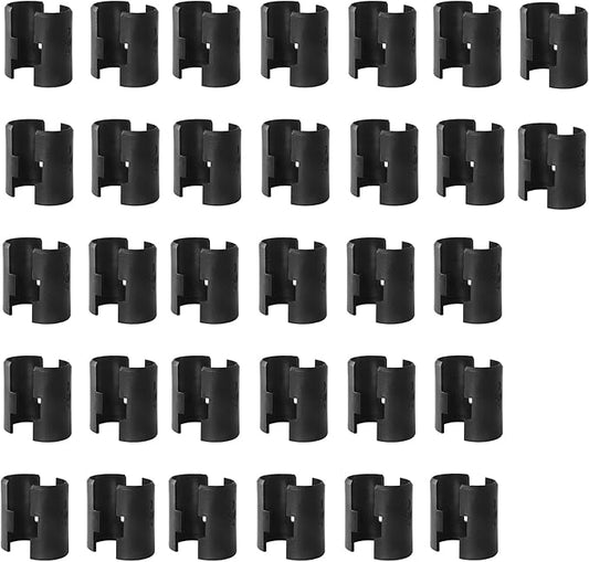 25mm Wire Shelf Clips – Jamiikury Black Plastic Shelf Lock Clips for Metric 25mm Posts Only – Check Size Before Purchasing - 64pcs (32 Pairs)