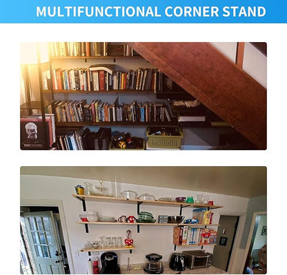 Shelf Brackets Corner Brace Black Steel L Brackets for Shelves Decorative Wall Mount Joint Angle Brackets for Shelf with Screws (3 x 3 Inch-16 Pack)