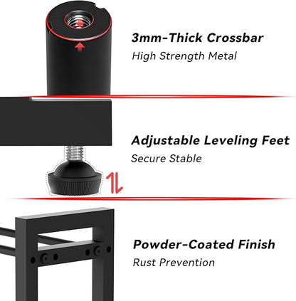 Dumbbell Rack 2-Tier 18 IN Length Adjustable Weight Rack for Home Gym Dumbbells Kettlebell, Small Dumbbell Rack 250 LB Capacity, Dumbbell Rack Stand Only