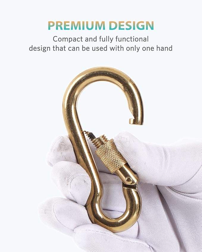 Carabiner Clips, 316 Stainless Steel Carabiner Clip, Heavy Duty Carabiner Hooks, Keychain Carabiners, Multi-Purpose Spring Snap Hook for Dog Leash, Outdoor Camping, Swing, Hammock
