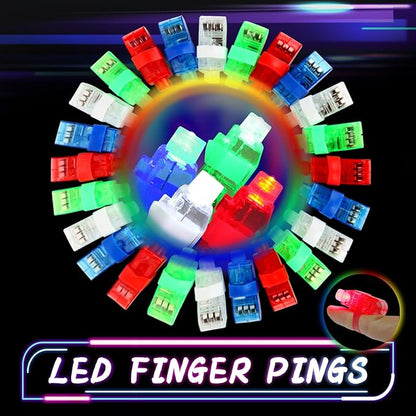 VETE 60Pcs LED Finger Lights Flashlights for Kids Glow Party Favors Birthday Christmas Halloween Supplies