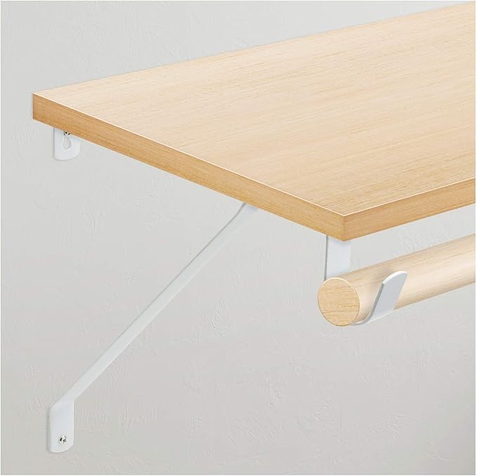 Nuk3y Heavy Duty Adjustable Shelf Rod Support Bracket (White)