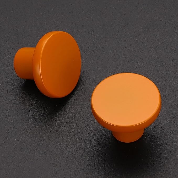 Ravinte 15 Pack Cabinet Knobs Orange Kitchen Cabinet Knobs Round Dresser Drawer Pulls Closet Door Pulls 1-1/5 Inch