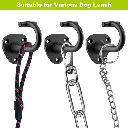 BeneLabel Dog Leash Hooks for Wall Black Dogs Leash Wall Mount Dog Hook for Leashs for Secure and Escape-Proof Hook for Lead Management