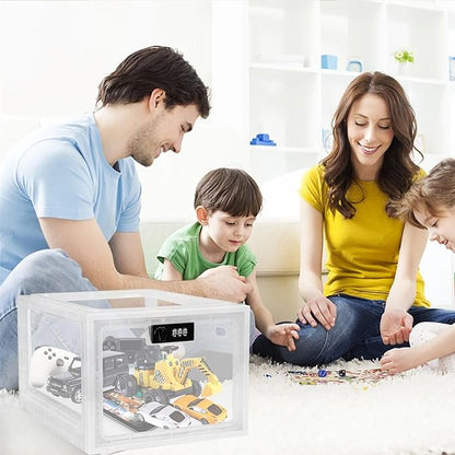 Medicine Lock Box for Safe Medication, Clear Lockable Storage Box for Phone Tablet Office School Home Safety