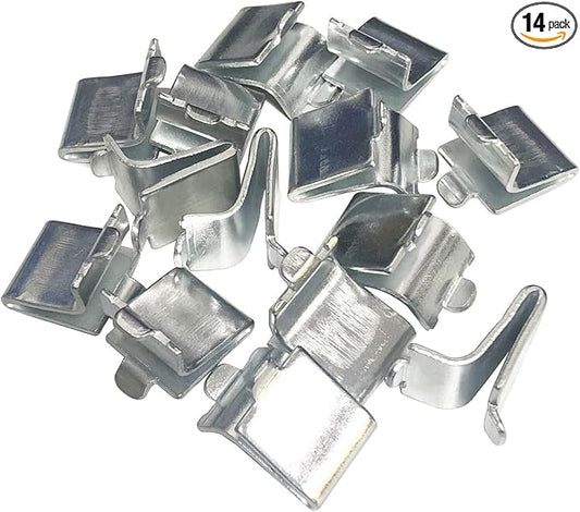 Bueyfolt Adjustable Steel Pilaster Shelf Support Clips -14 Pieces