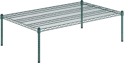30" x 48" x 14" Green Epoxy Wire Storage Shelf, Dunnage Rack, Commercial 1 Tier Small Shelf