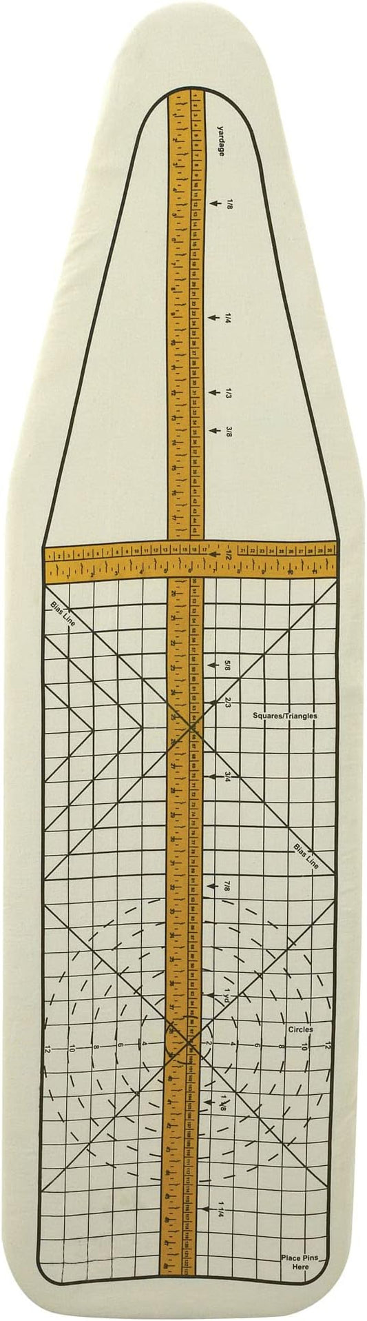 Household Essentials Deluxe Ironing Board Replacement Pad and Cover, Sewing Guide Pattern, Cream