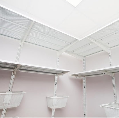 12 Pack 25 Inch Dual Track Upright Wall Shelving System Shelf Bracket Twin Slot Shelf Rail Twin Track Upright Heavy Duty Support System for Pantries, Linen Closets, Laundry Rooms (White)
