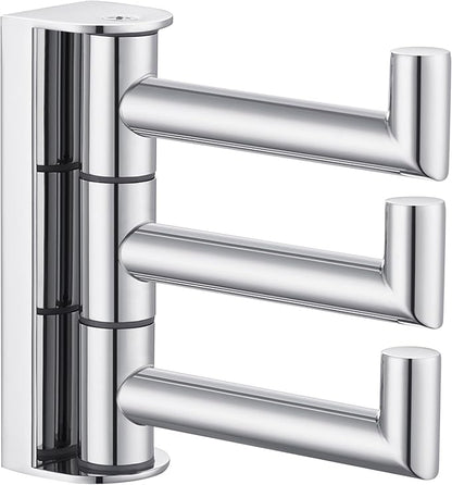 Angle Simple Towel Hook for Bathroom, SUS 304 Stainless Steel Foldable Robe Towel Holder, Wall Coat Hook, Polished Chrome