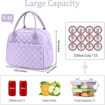 CAMTOP Lunch Box for Women Men Insulated Lunch Bag Lunch Tote Bag Leakproof Thermal Cooler Large Capacity for Travel Work School Picnic (﻿﻿Lavender)