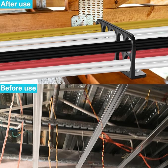 20Pack Cable Chase-Wire Bracket,Cable Support Wire Bracket Holder for NMB Electrical Cord Organized Management,Labor Time Saving,1" with 10-Hole Design