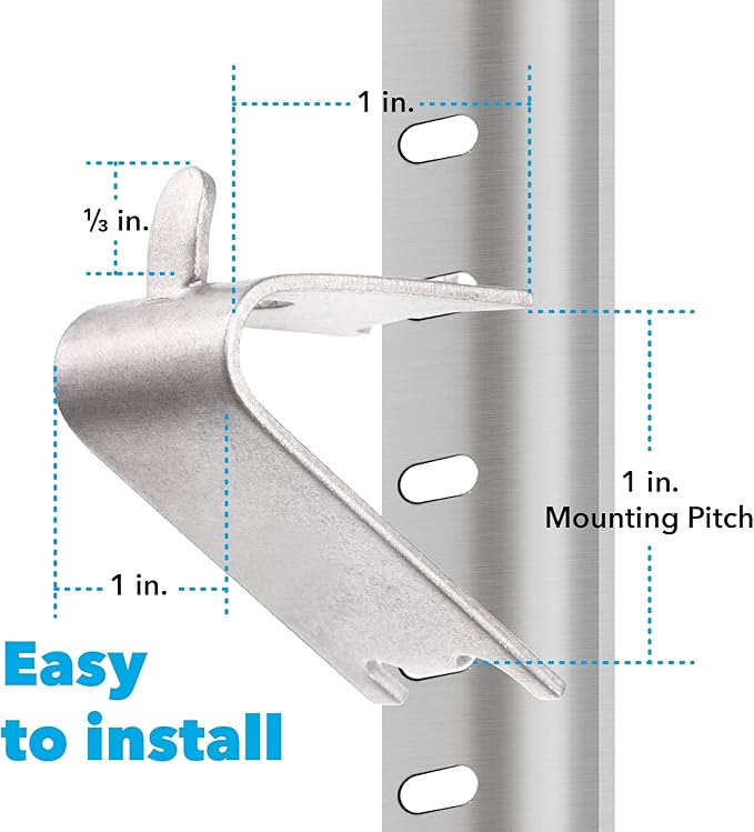 IMPRESA 30 Pack Commercial Freezer Shelf Clips - Compatible with True & Other Commercial Refrigerators - Model 7122 Stainless Steel - Freezer & Refrigerator Shelf Clip Support