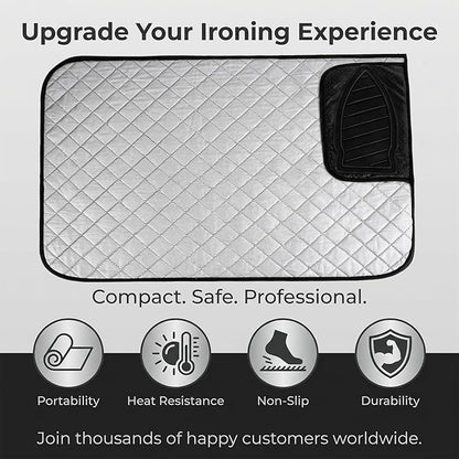 Magnetic Ironing Mat - Portable Ironing Board for Table Top, Home, Laundry, Travel, Office, RV
