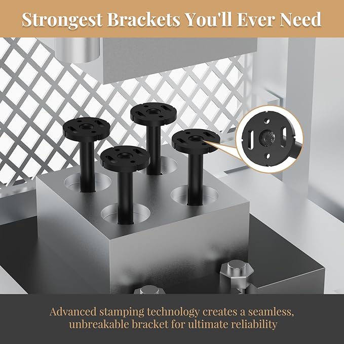 6pcs Wall Shelf Brackets Heavy Duty Floating Shelf Bracket Hidden,Invisible Black Shelving Brackets Decorative Floating Shelf Hardware Heavy Duty,Metal Shelf Support Bracket (10 inch-6pcs)