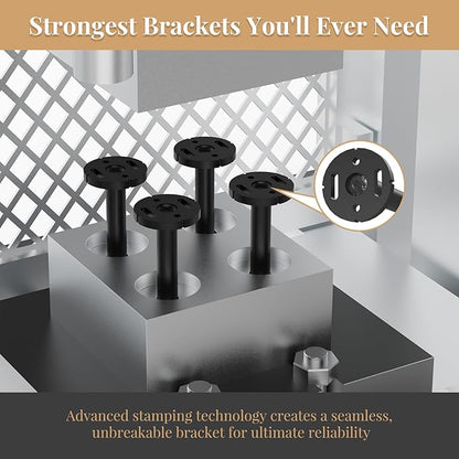 4pcs Wall Shelf Brackets Heavy Duty Floating Shelf Bracket Hidden,Invisible Black Shelving Brackets Decorative Floating Shelf Hardware Heavy Duty,Metal Shelf Support Bracket (4 inch-4pcs)