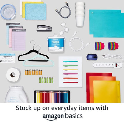 Amazon Basics Kids Velvet, Non-Slip Clothes Hangers for Infant and Toddler, 11.6 inches (for Baby Clothes), Gray (Pack of 4)