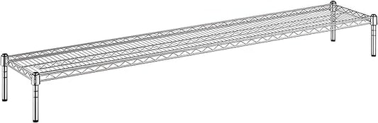 14" x 72" x 8" Chrome Wire Storage Shelf, Dunnage Rack, Commercial 1 Tier Small Shelf