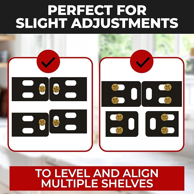 Set of 4 Floating Shelf Brackets Heavy Duty (1/4 inch Thick Baseplate) Painted Black Mild Steel/ Bracket for Hidden Wall Shelves Support Hardware Mount Kitchen/Nursery Decor (12 inch Rods)