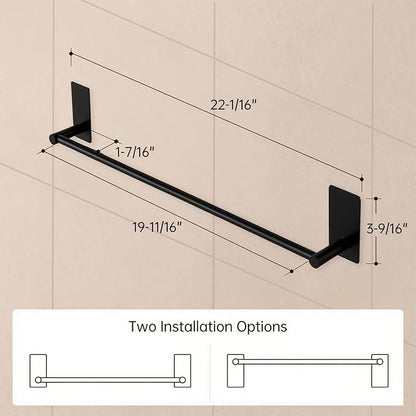 KES 20-Inch Towel Bar for Bathroom, Self Adhesive Hand Towel Holder No Drill Wall Mounted SUS 304 Stainless Steel Matte Black, A7000S50B-BK