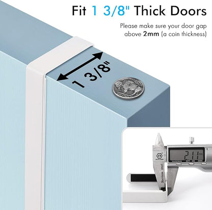 KES Ironing Board Hanger Over The Door, T-Leg Holder, for 1 3/8" Door, Metal Iron Holder White, HIR500A-WH