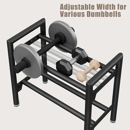 Dumbbell Rack Stand Only, 400LBS Capacity Weight Rack for Home Gym Storage, Adjustable Weight Storage Racks, Heavy-Duty Kettlebell Rack ﻿
