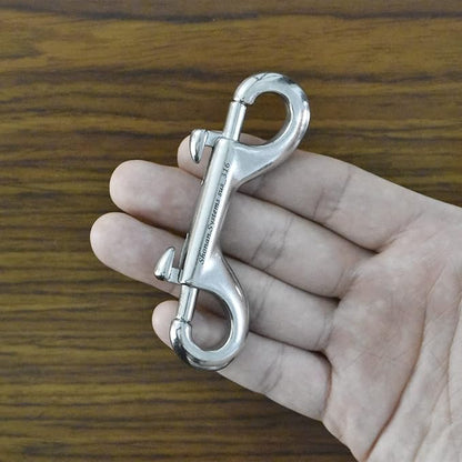 Double Ended Snap Hooks, 2 Pack Heavy Duty Double Ended Trigger Bolt Snaps, Stainless Steel 316 Marine Grade Metal Clips for Diving, Dog Leash, Feed Buckets