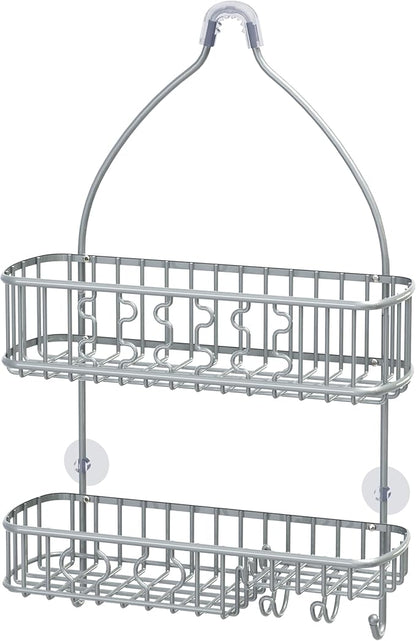 Simple Houseware Bathroom Hanging Shower Head Caddy Organizer,Silver (26 x 16 x 5.5 inches)