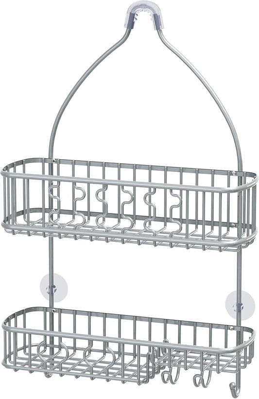 Simple Houseware Bathroom Hanging Shower Head Caddy Organizer,Silver (26 x 16 x 5.5 inches)