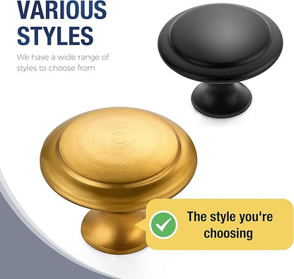 JOY DECOR 30 Pack Gold Cabinet Drawer Hardware 30mm Kitchen Cabinet Knobs Drawer Pulls with Installation Screws for Dressers Kitchens Cupboard