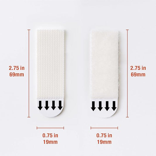 32-Pairs(64 Strips) Medium Picture Hanging Strips, Hook and Loop Tape, Picture Hanger Damage Free, Waterproof Adhesive Strips for Frame Hanging and Christmas Decorations, Heavy Duty