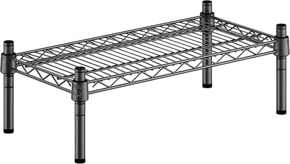12" x 24" x 8" Black Epoxy Wire Storage Shelf, Dunnage Rack, Commercial 1 Tier Small Shelf