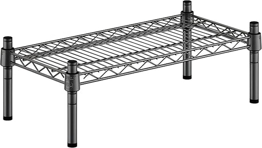 12" x 24" x 8" Black Epoxy Wire Storage Shelf, Dunnage Rack, Commercial 1 Tier Small Shelf