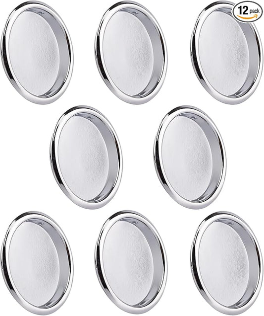 HOMOTEK 8-Pack Closet Door Pulls - 2-1/16' Round Sliding & Bypass Door Handles, No Drill, Chrome