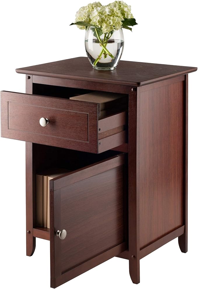 Winsome 25 x 18.9 x 14.96-Inch Wood Night Stand/Accent Table, Brown (94215)