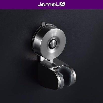 JOMOLA Suction Cup Shower Holder, Adjustable Stainless Steel Shower Head Holder with Strong Suction Cup for Different Wall, Universal Handheld Shower Bracket