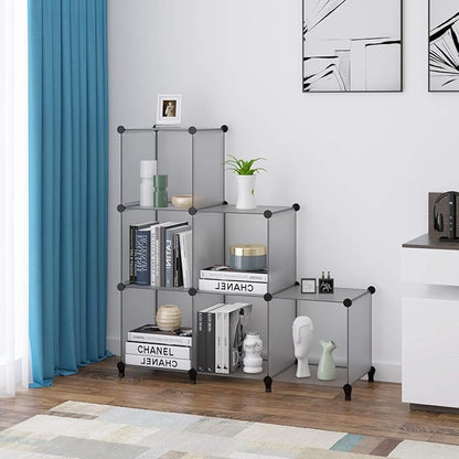 HOMIDEC 6 Light Grey Cube Storage Organizer, Modular Storage Shelf with Hammer, Cube Storage Bin Cabinet Closet Bookshelf for Living Room, Bedroom, Office, Each Cubes Size 11.8 x 11.8 inch