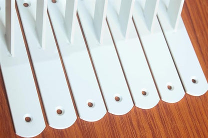 6 Pack L11 x H 8" White Heavy Duty Shelf Brackets with Screws Metal Shelf Brackets Shelf Support Angle Brackets for Shelves L Brackets Heavy Duty Floating Shelf