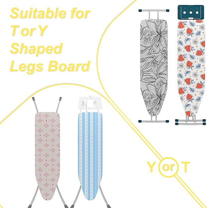 Ironing Board Hanger with Removable Hooks, Ironing Board Holder Wall Mounted for T/Y Leg, Space Saving Iron Holder for Laundry Room Storage and Organization, White