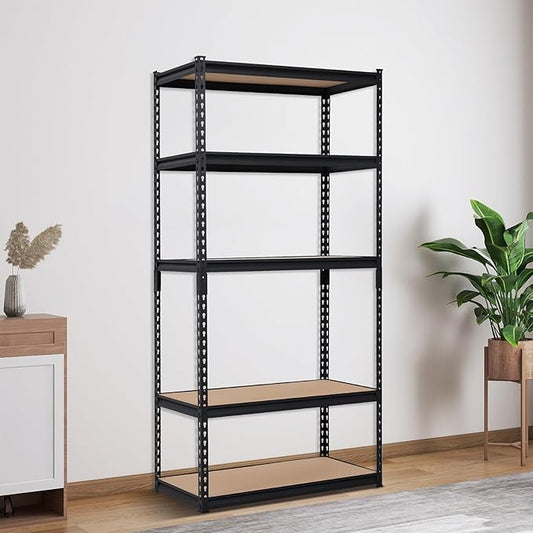 Garage Shelving Heavy Duty Storage Shelves 2000Lbs Capacity, 5 Tier Adjustable Metal Shelving Unit 36" W x 18" D x 72" H, Industrial Utility Rack for Kitchen Pantry