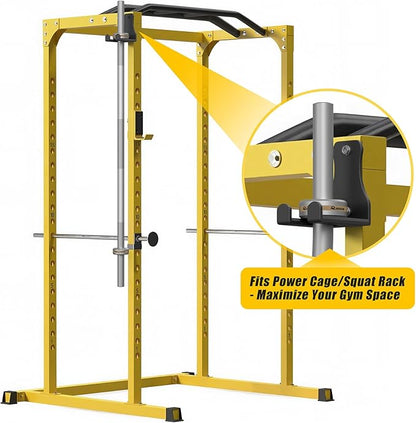 Barbell Wall Holder, Durable Olympic Barbell Hanger with Protective Pad, Space Saving Barbell Holder for Squat Rack, Home Gym and Garage, Holds Under 33mm Bar Size