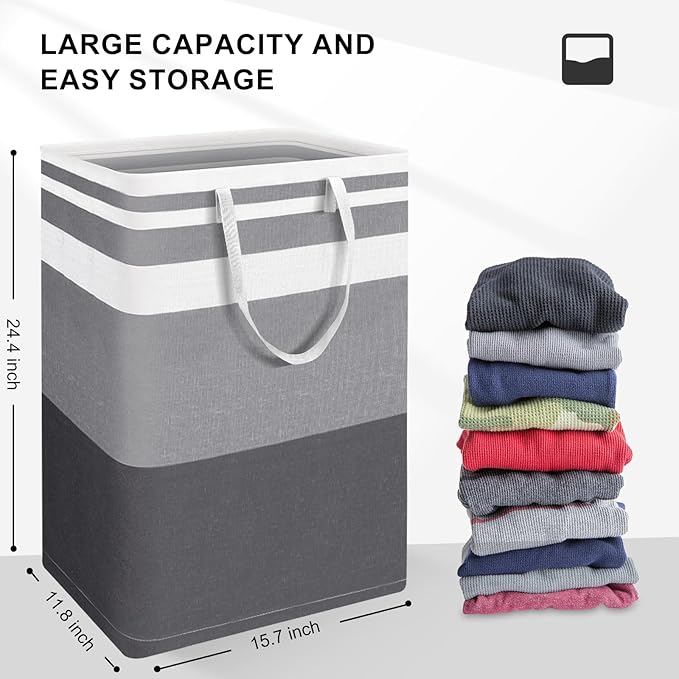2-Pack Large Laundry Bag, Waterproof,Collapsible Tall Clothes Hamper with Extended Handles for Clothes Toys in the Dorm and Family,NO have Wire frame！ not stand up!