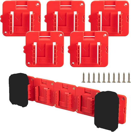 Battery Mount Holder Compatible for Craftsman 20V Batteries, Wall Mounts Hanger Fit for CMCB204 CMCB202 CMCB201, Organize Garage/Workshop/Work Truck(5 Pack, w/10 Screws, No Battery)