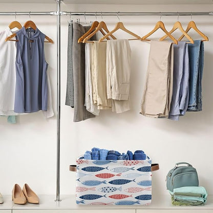Fish Rectangular Storage Basket Organizer Bin Shelf Baskets For Clothes Gifts For Home Office Dorm