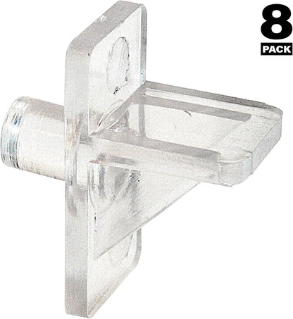 Prime-Line U 10136 1/4 In., Clear Plastic, Shelf Support Peg (8 Pack)