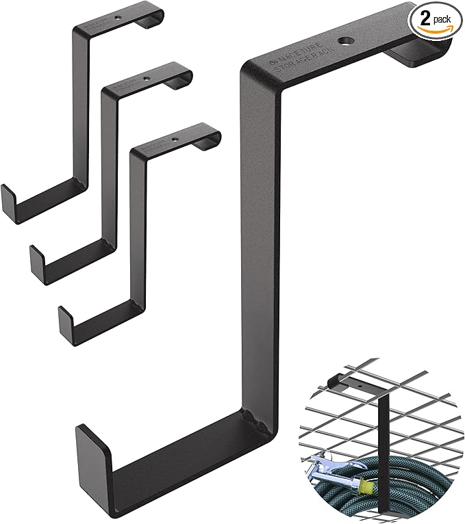 Bike Hooks for Garage Ceiling Mount Rack – Heavy Duty 4X8 Overhead Garage Storage Rack for Ceiling Hanging Bicycle Shelves, Add on Storage Flat Hooks Accessory and Wall Hanger (Z Style 4 Pack)